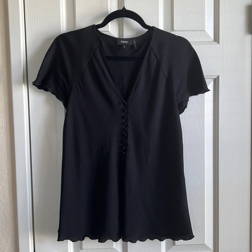 Theory Silk Black chamisole Shirt Button up.